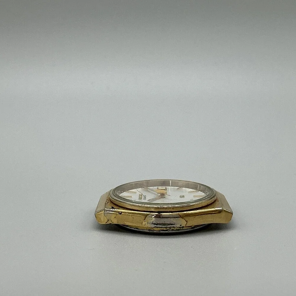 Vintage Seiko 8223-8000 Mens Watch 35mm Gold Tone Day Date Non Running